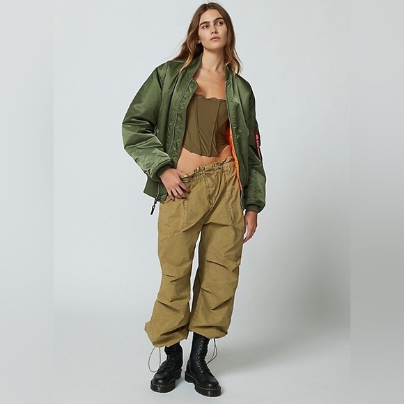 Urban Outfitters sloan nylon baggy balloon pant distressed drawstring - Picture 2 of 6